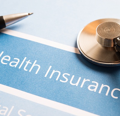 Close-up of health insurance document